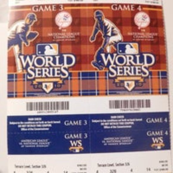 NY YANKEES WORLD SERIES TICKET STUBS 2010 - Picture 4 of 5